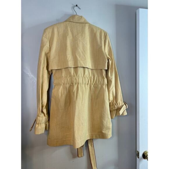 NWT Alexis Hampton Drawstring Tie Waist Trench Coat Dress Cream Size: Medium - Picture 8 of 9